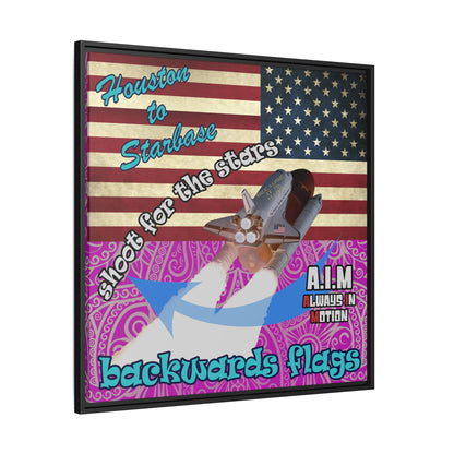 shoot for the stars - framed canvas art (pink swirl)