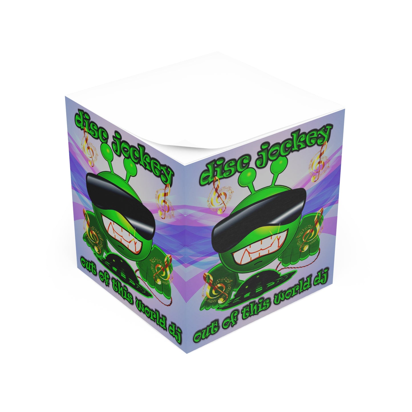 disc jockey - note cube (light blue-pink wave)