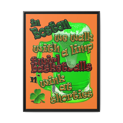 celtics logo - framed canvas art (crusta)