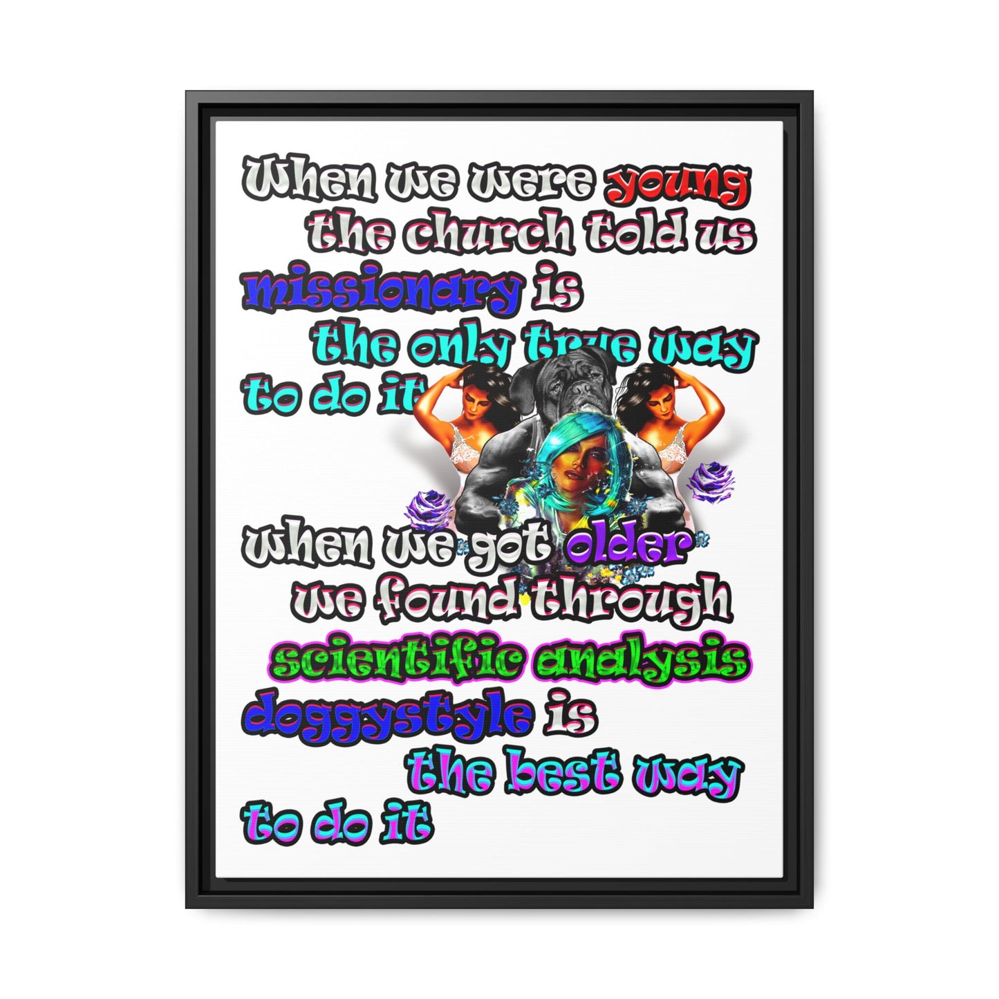 doggystyle - framed canvas art (white)