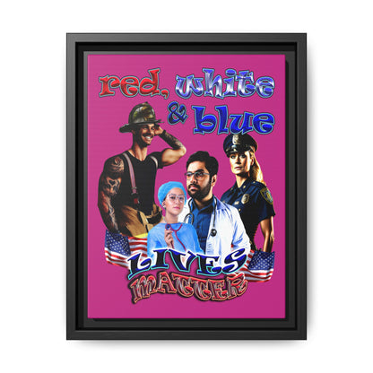 rw&b lives matter - framed canvas art (pink)