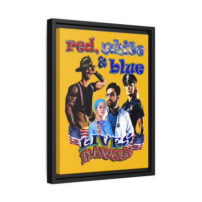 rw&b lives matter - framed canvas art (yellow)