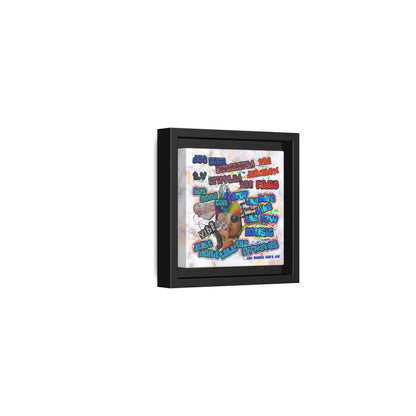 drop the beat - framed canvas art (white marble)