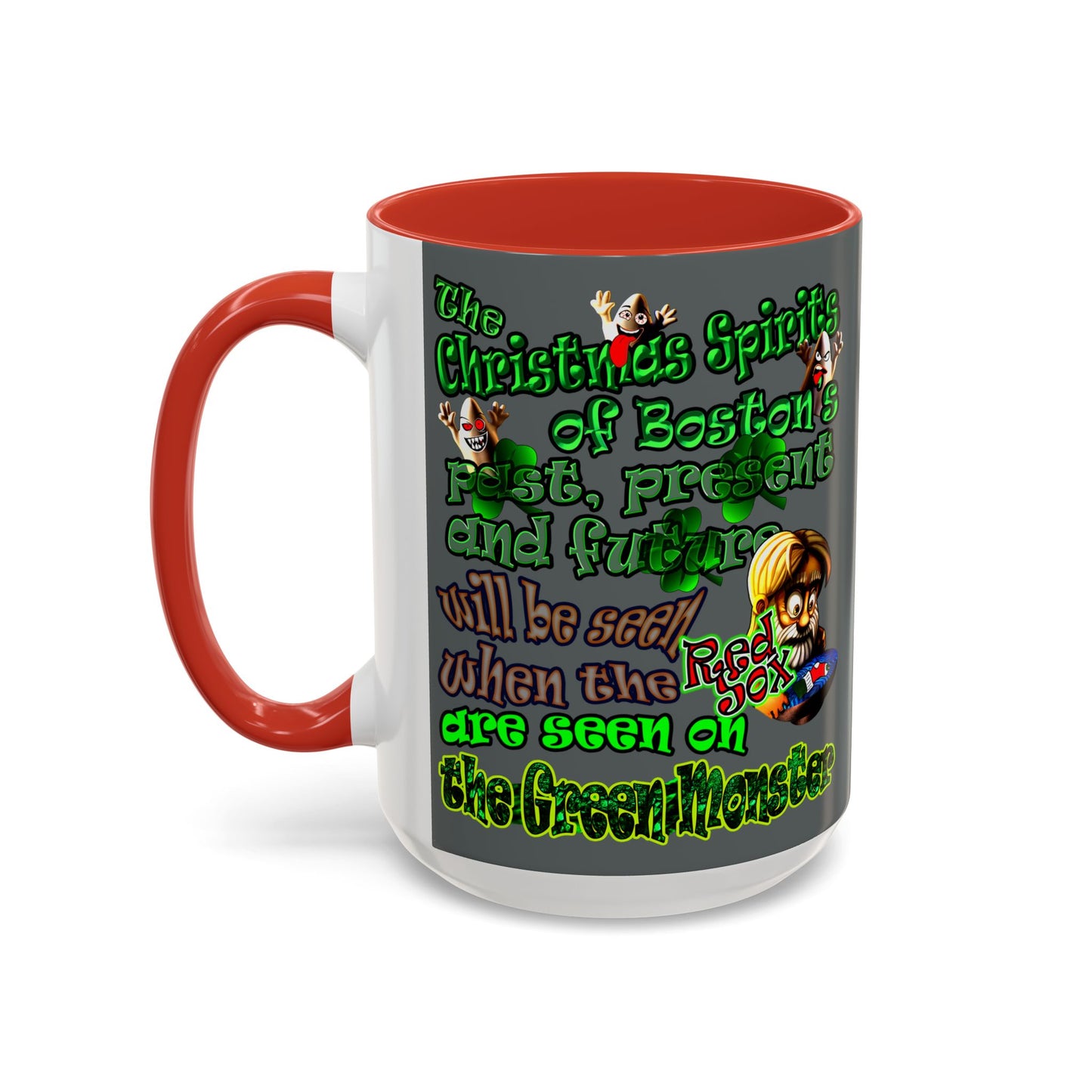 christmas spirits of boston - Accent Mug (dark grey)