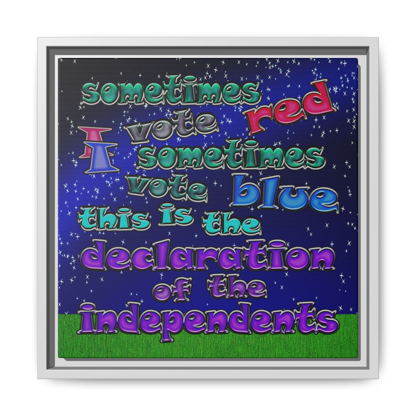 declaration of the independents - framed canvas art ('snoops' background)