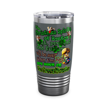 christmas spirits of boston - Ringneck Tumbler, 20oz (dark grey)