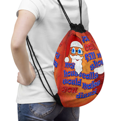 santa's shoes - Drawstring Bag (burnt orange)