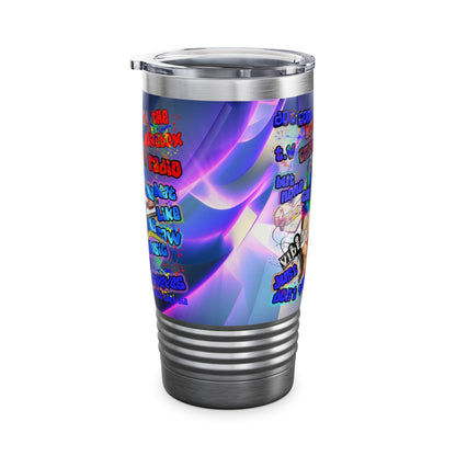 drop the beat - Ringneck Tumbler, 20oz  (grey-pink wave)