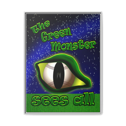 green monster - framed canvas art ('snoops' background)