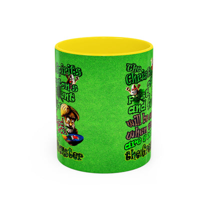 christmas spirits of boston - Accent Mug (green turf)