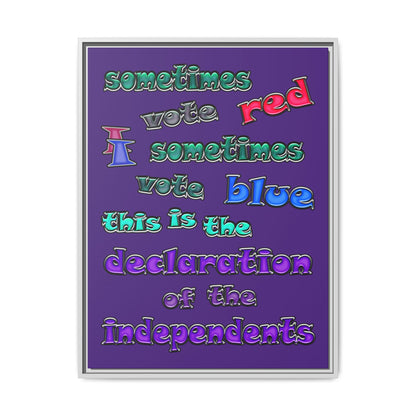 declaration of the independents - framed canvas art (purple)