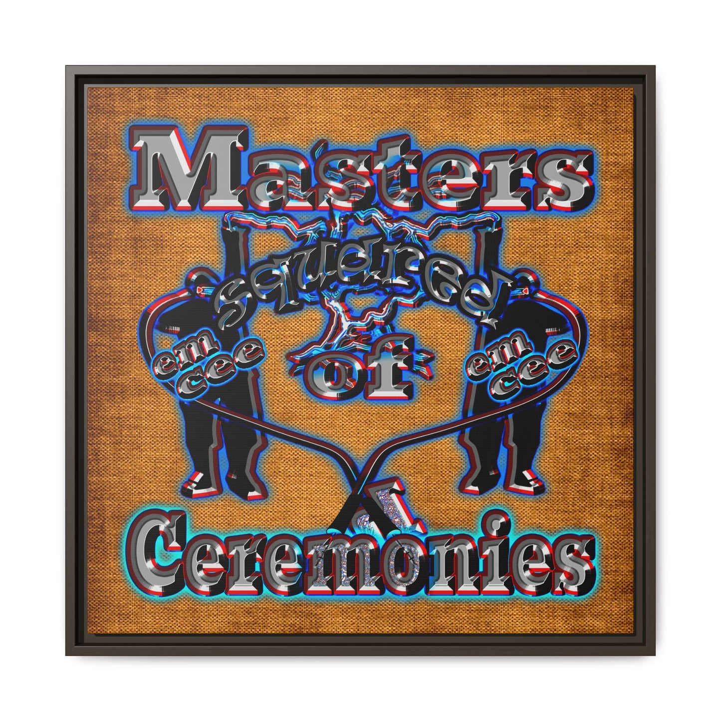 em cee squared - framed canvas art (brown papyrus)