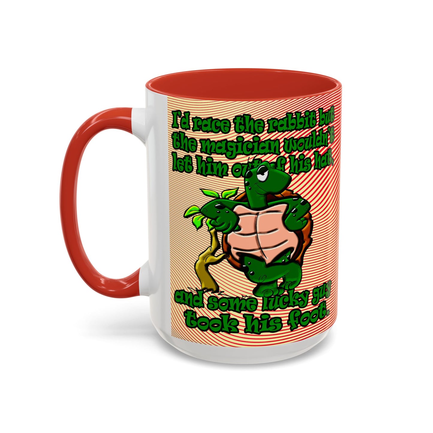 turtle race - Accent Mug (yellow-orange wave)