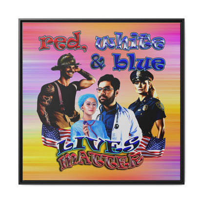 rw&b lives matter - framed canvas art (color blur)