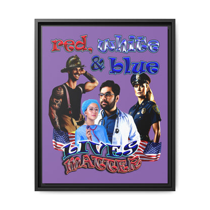 rw&b lives matter - framed canvas art (light purple)
