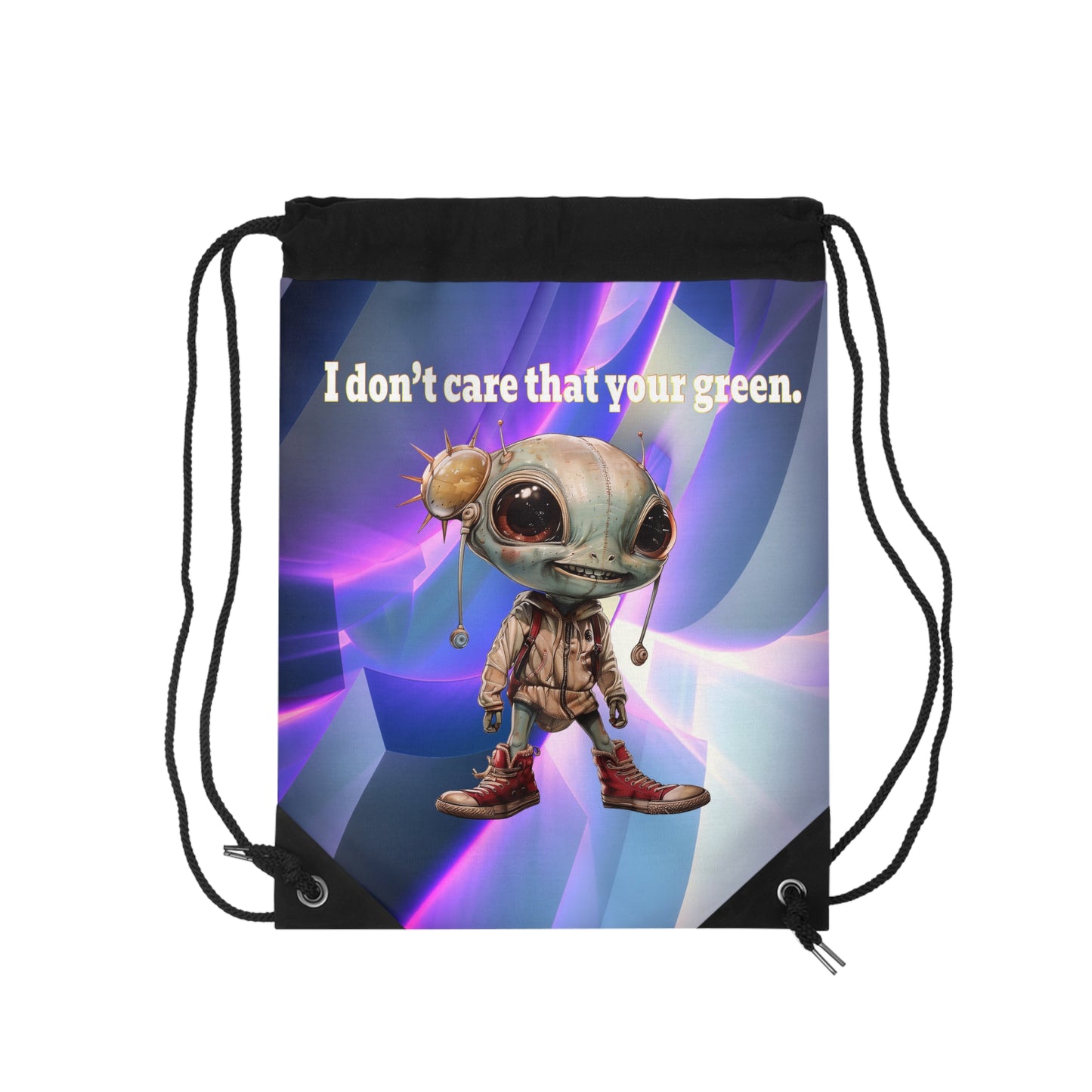 I don't care that your grey - Drawstring Bag (grey-pink wave)