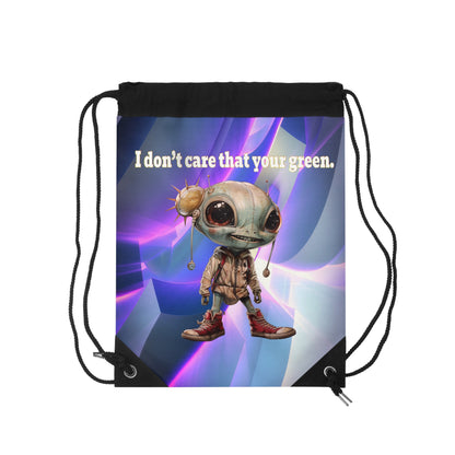 I don't care that your grey - Drawstring Bag (grey-pink wave)
