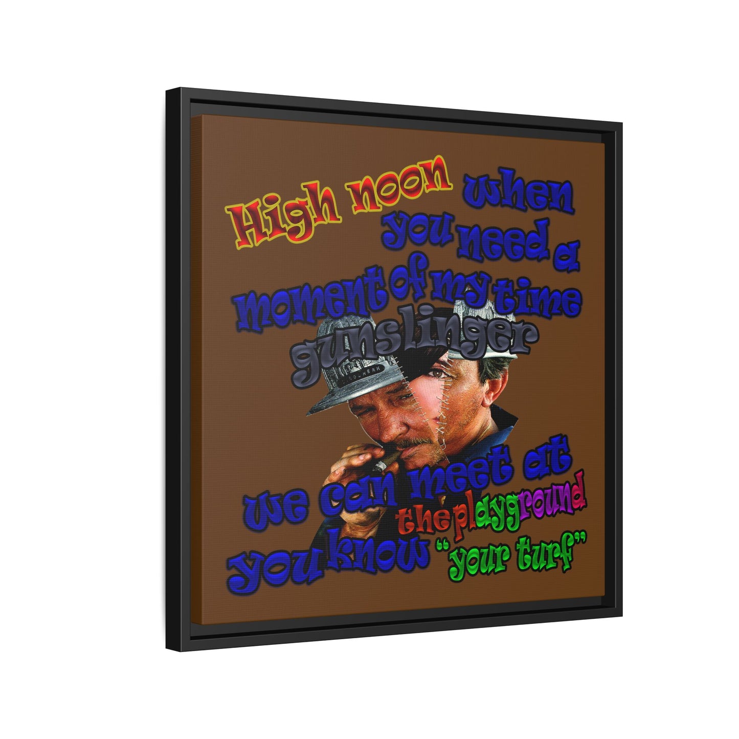 high noon - framed canvas art (brown)