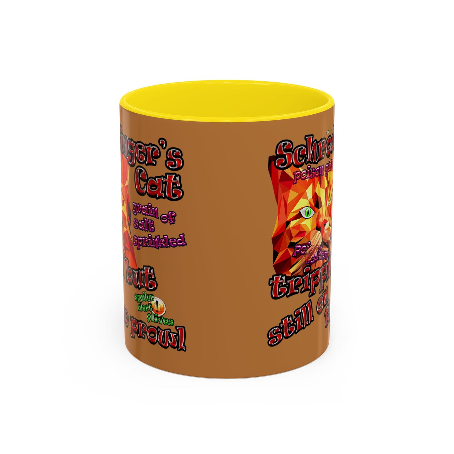 schrodinger's cat - Accent Mug (light brown)