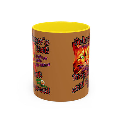 schrodinger's cat - Accent Mug (light brown)