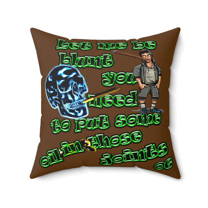 og - Faux Suede Square Pillow - (brown)