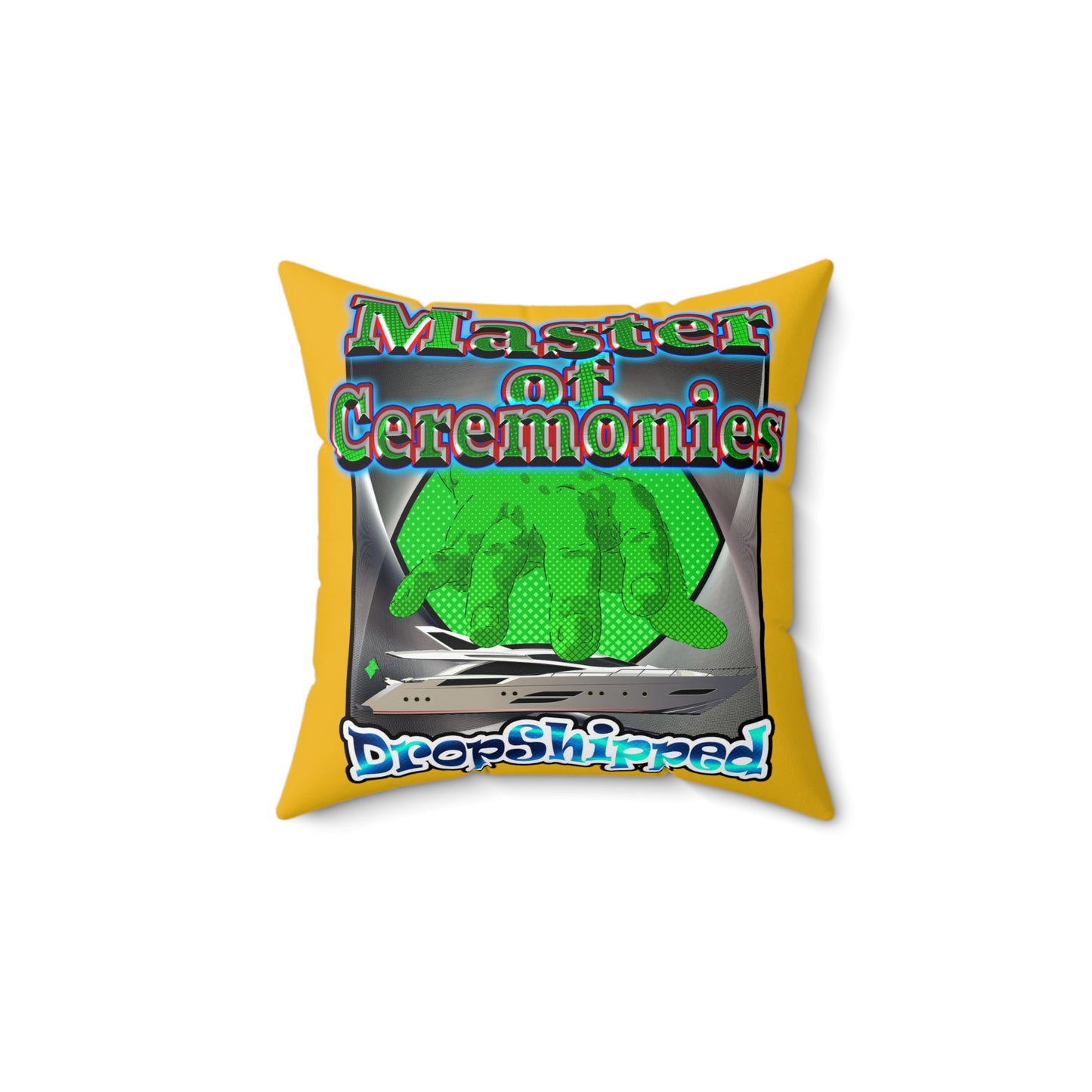 logo - Faux Suede Square Pillow - (yellow)