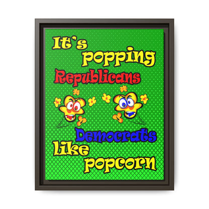 popping like popcorn - framed canvas art (logo green)