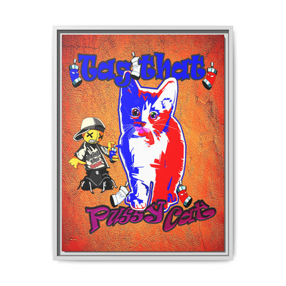 tag that - framed canvas art (burnt orange)