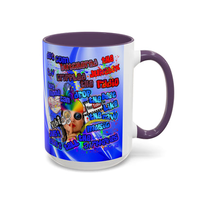 drop the beat - Accent Mug (blue-white wave)