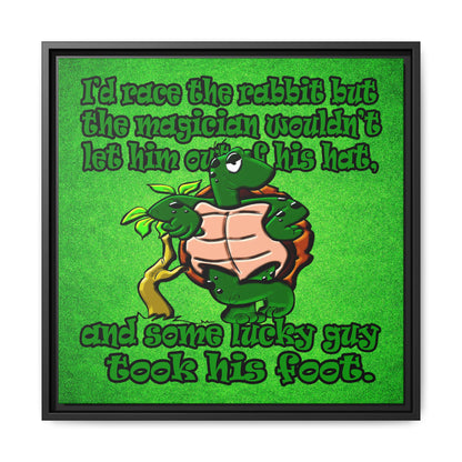 turtle race - framed canvas art (green turf)