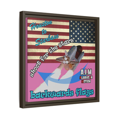shoot for the stars - framed canvas art (light pink)