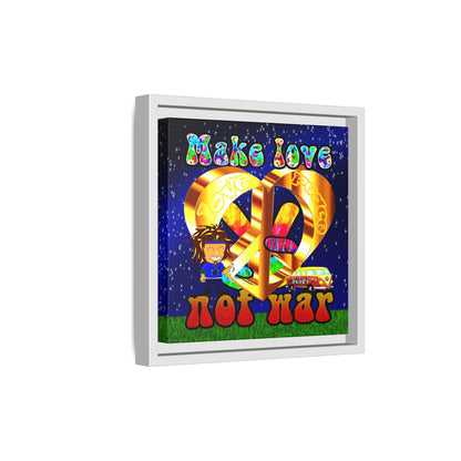 love peace - framed canvas art ('snoops' background)