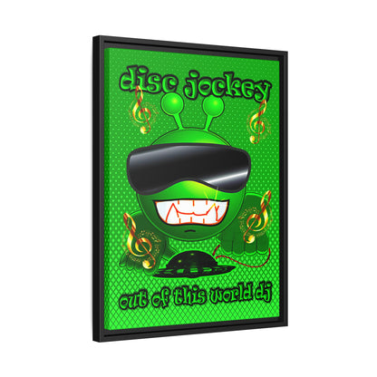 disc jockey - framed canvas art (logo green)