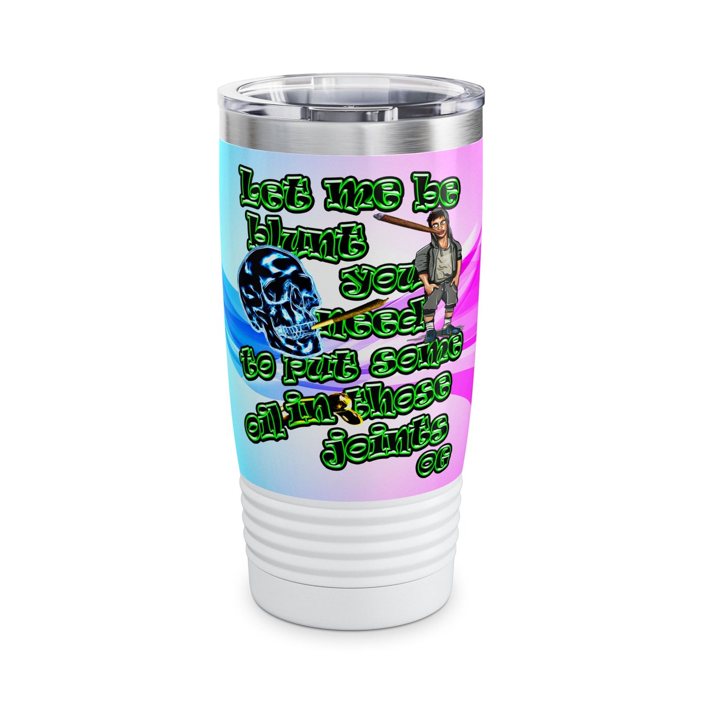 og - Ringneck Tumbler, 20oz (light blue-pink wave)