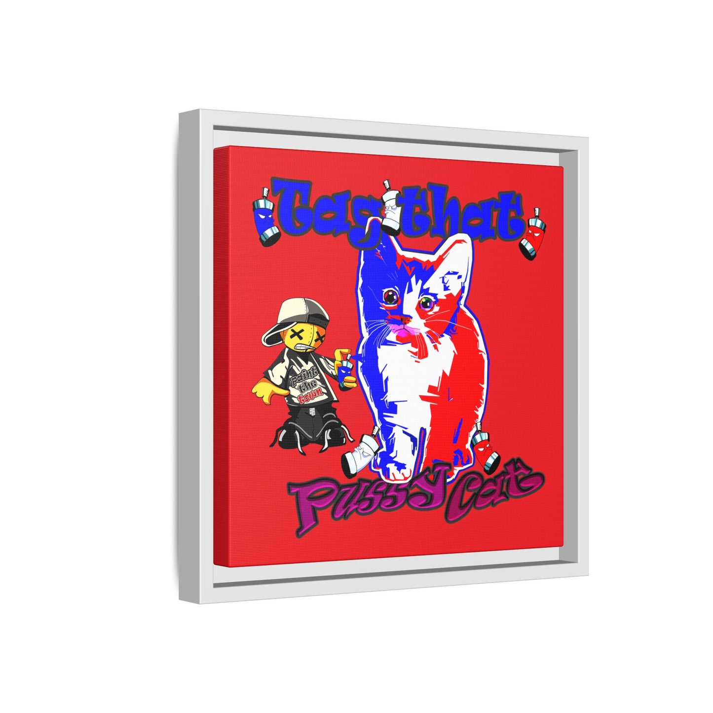 tag that - framed canvas art (red)