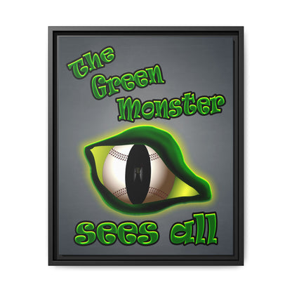 green monster - framed canvas art (grey-light grey)