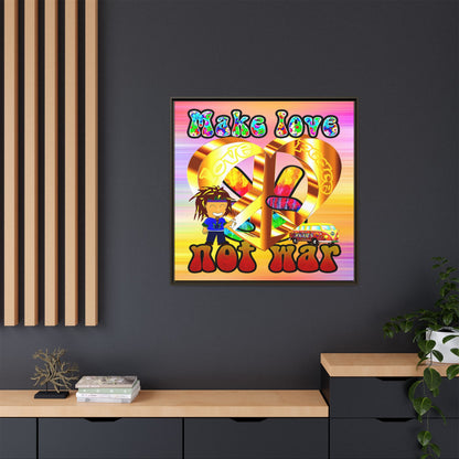 love peace - framed canvas art (color blur)