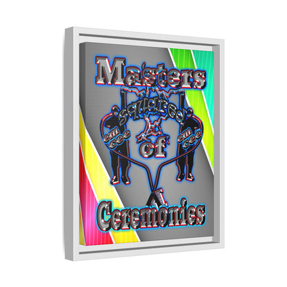 em cee squared - framed canvas art (rainbow split)