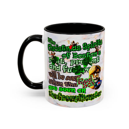 christmas spirits of boston - Accent Mug (white marble)