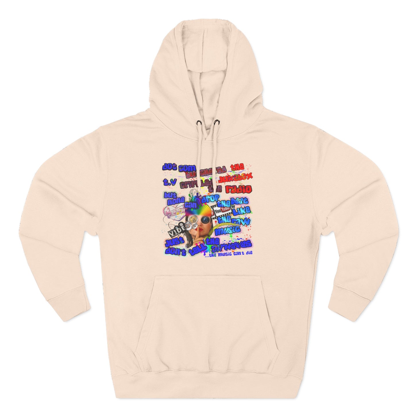 drop the beat - Three-Panel Fleece Hoodie