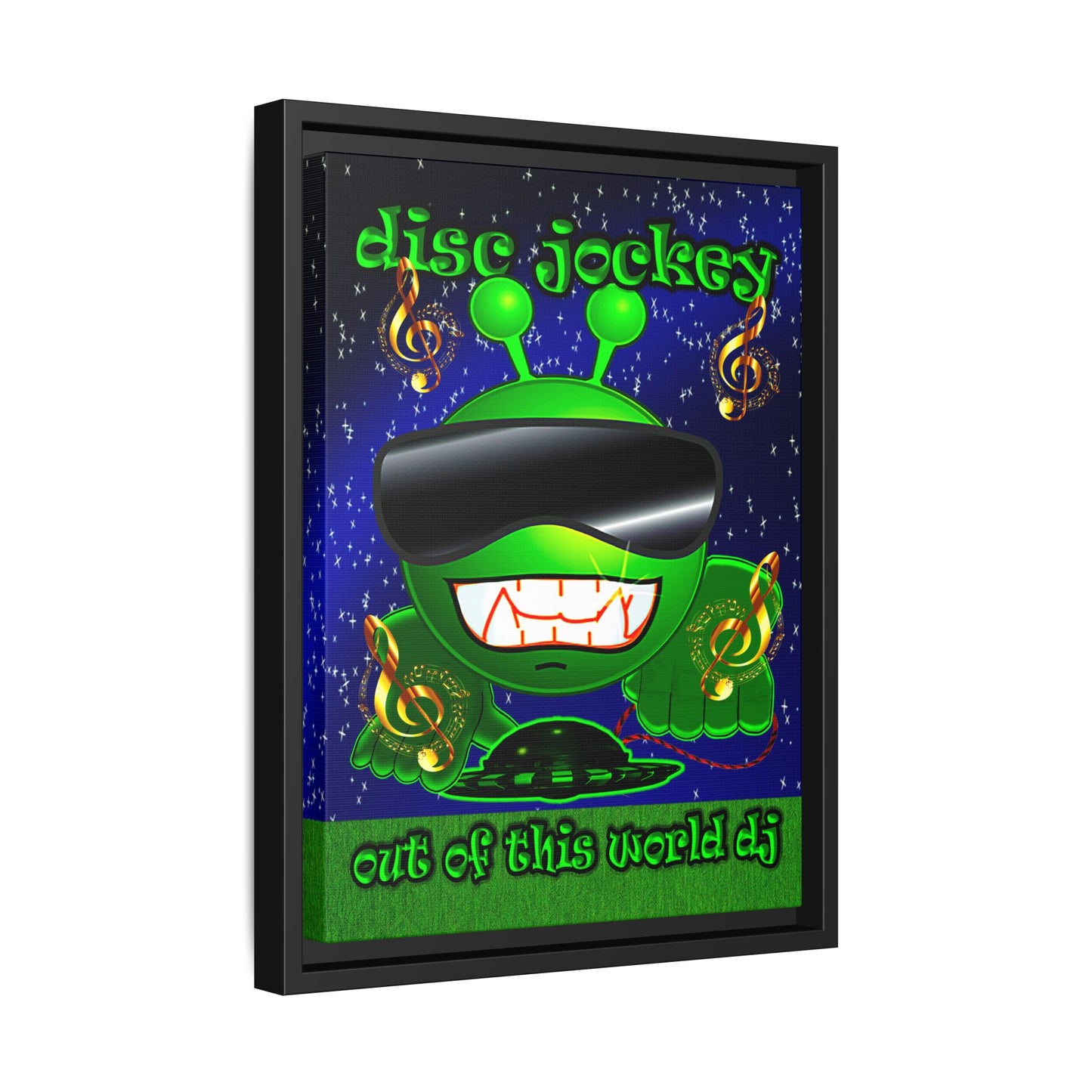 disc jockey - framed canvas art ('snoops' background)