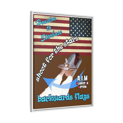 shoot for the stars - framed canvas art (brown)
