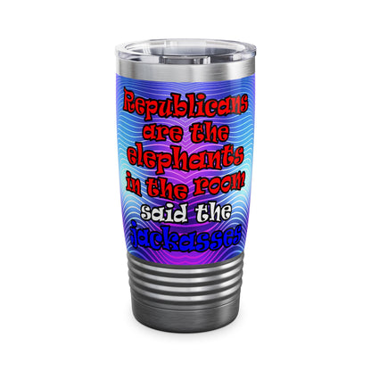 donkeys and elephants - Ringneck Tumbler, 20oz (purple wave)