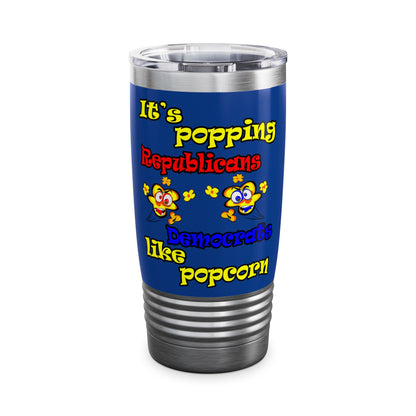 popping like popcorn - Ringneck Tumbler, 20oz (dark blue)