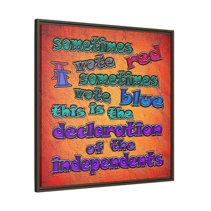 declaration of the independents - framed canvas art (burnt orange)