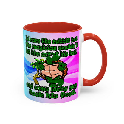 turtle race - Accent Mug (light blue-pink wave)