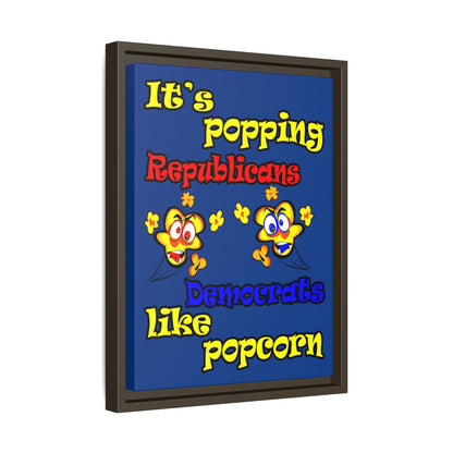 popping like popcorn - framed canvas art (dark blue)