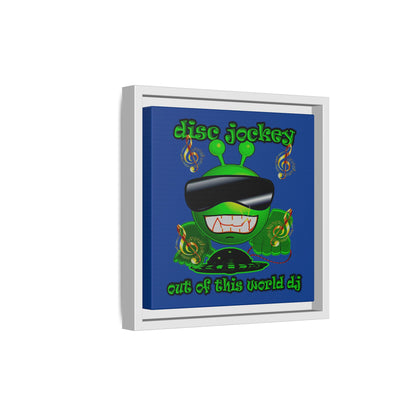 disc jockey - framed canvas art (dark blue)