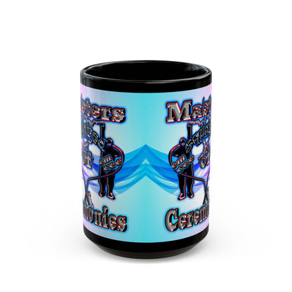 em cee squared - Black Mug (light blue-pink wave)