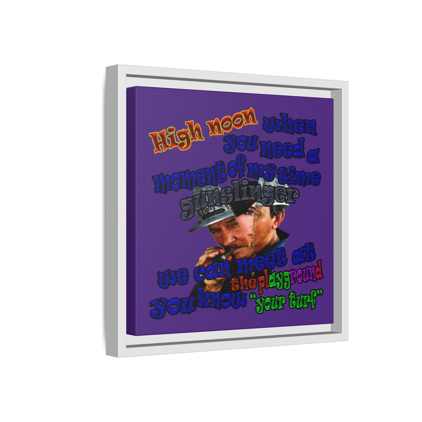 high noon - framed canvas art (purple)